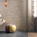 Stone effect bathroom floor tiles