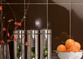 Photo functions Identity™ Oxford Brown, Gloss 8 x 20 wall tile and attractive accent in a grid pattern regarding the wall surface