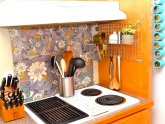 Grout stone tile backsplash