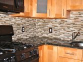 Install glass stone mosaic tile backsplash