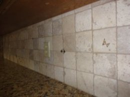 View of backsplash from end